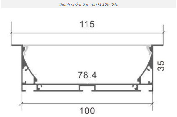 Led thanh nhôm định hình 10040 âm tường